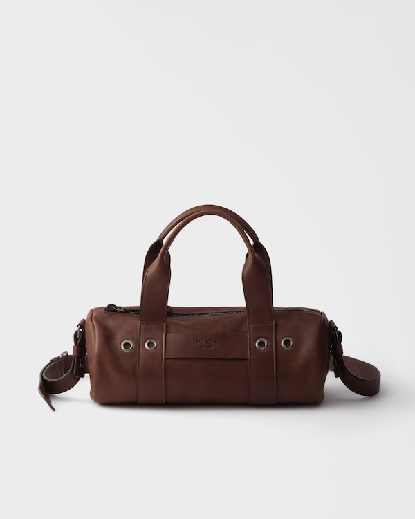 Prada Route large leather top-handle bag - Cocoa Brown Prada Route large leather top-handle bag - Cocoa Brown