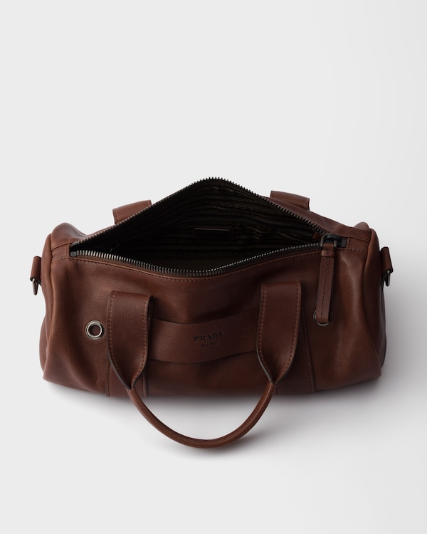 Prada Route large leather top-handle bag - Cocoa Brown Prada Route large leather top-handle bag - Cocoa Brown