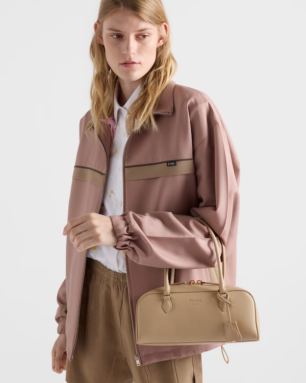 Medium leather top-handle bag - Sand Beige Medium leather top-handle bag - Sand Beige