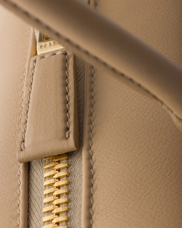 Medium leather top-handle bag - Sand Beige Medium leather top-handle bag - Sand Beige