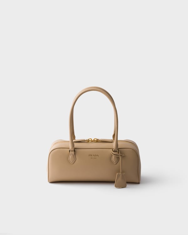 Medium leather top-handle bag - Sand Beige Medium leather top-handle bag - Sand Beige