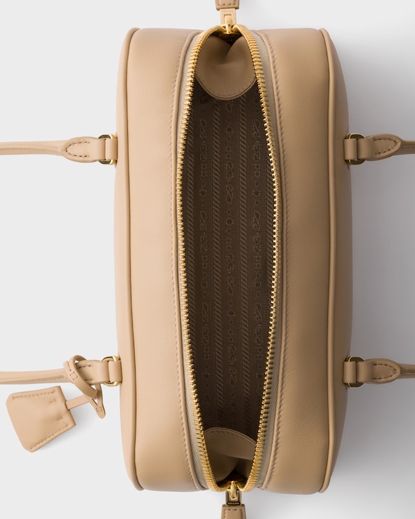 Medium leather top-handle bag - Sand Beige Medium leather top-handle bag - Sand Beige