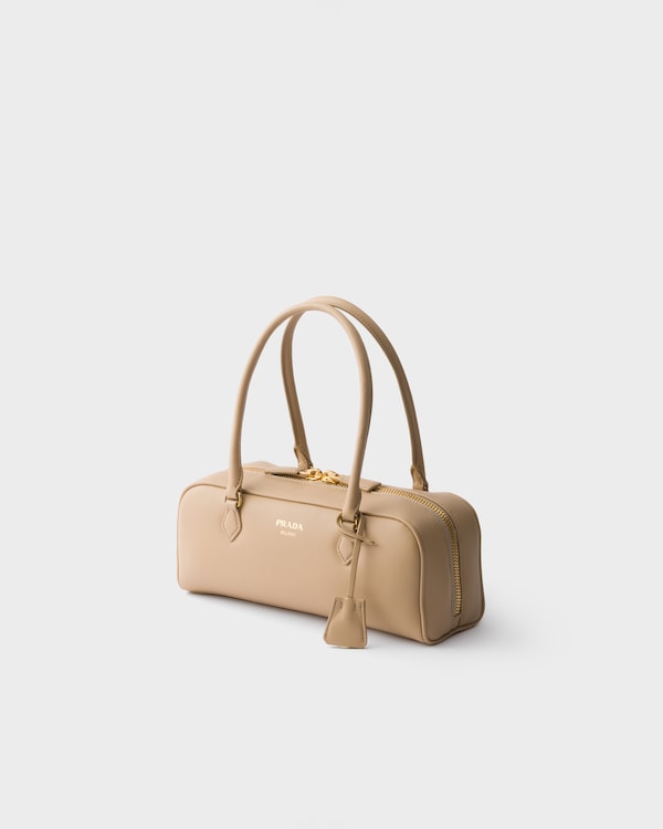 Medium leather top-handle bag - Sand Beige Medium leather top-handle bag - Sand Beige