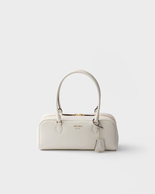 Medium leather top-handle bag - White Medium leather top-handle bag - White
