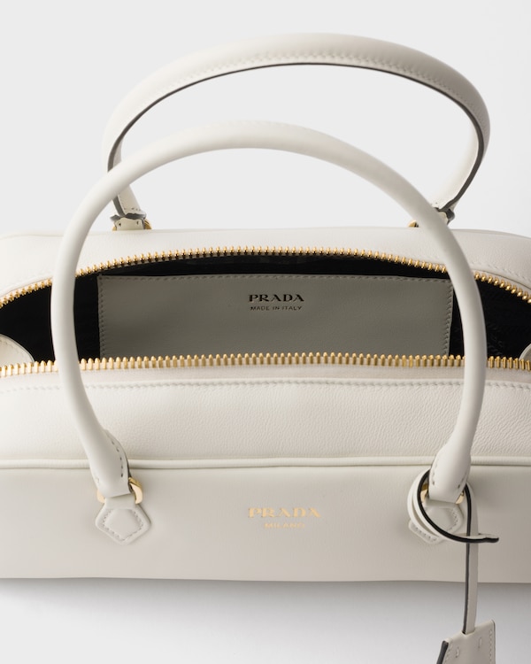 Medium leather top-handle bag - White Medium leather top-handle bag - White