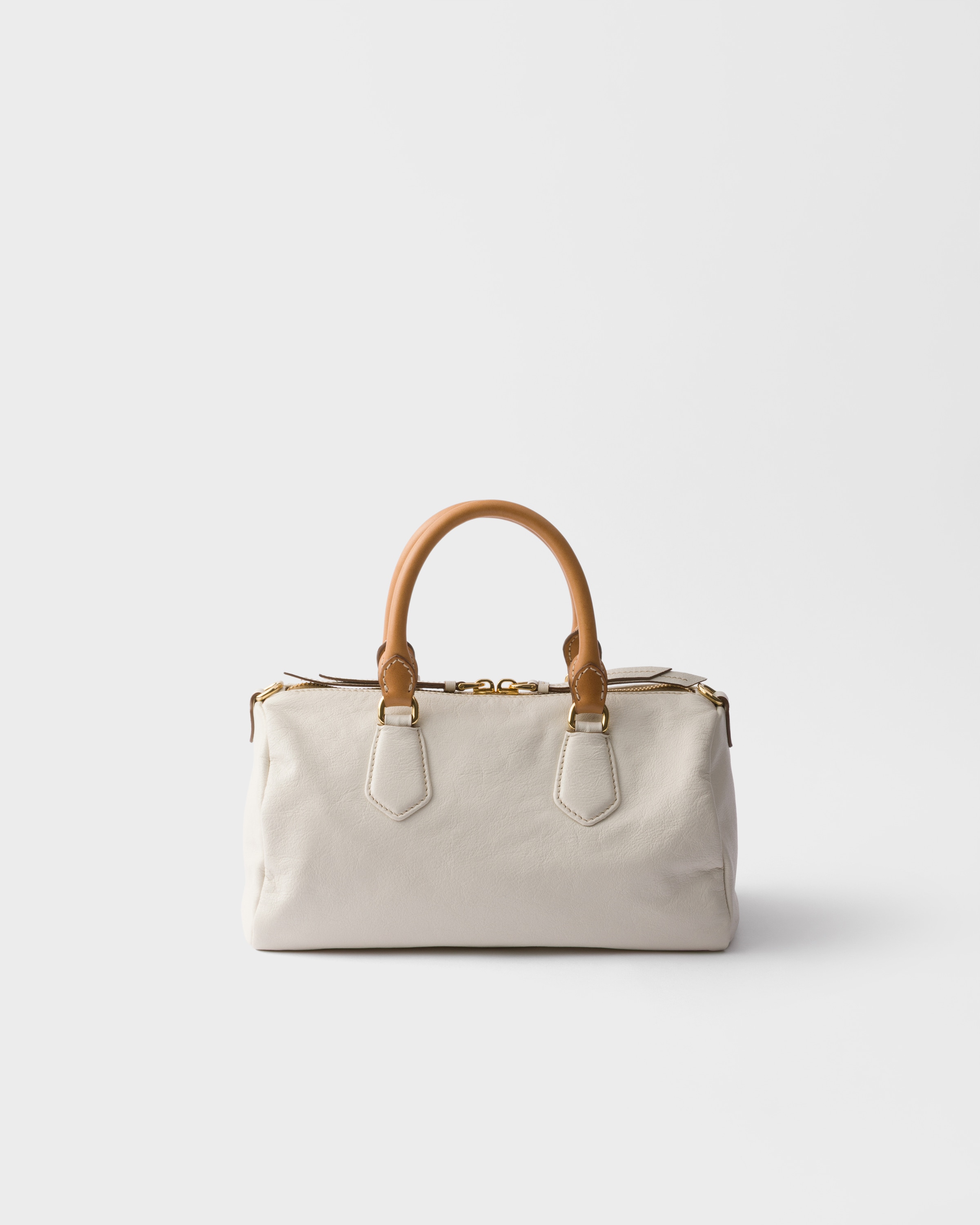 ホワイト レザー トップハンドルバッグ | PRADA - 日本