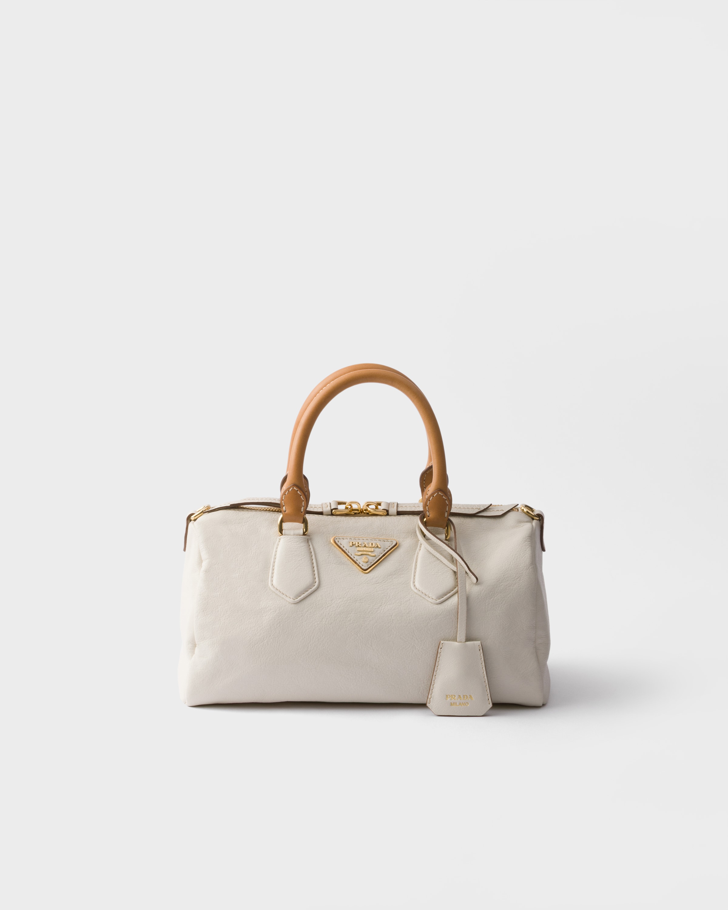 ホワイト レザー トップハンドルバッグ | PRADA - 日本