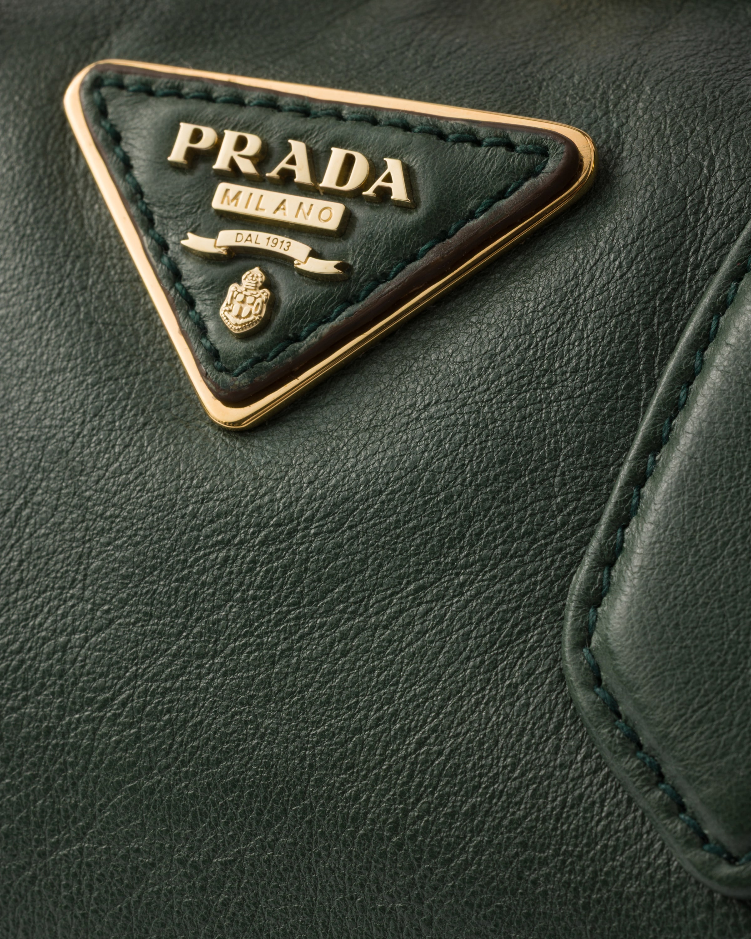 セージグリーン レザー トップハンドルバッグ | PRADA - 日本