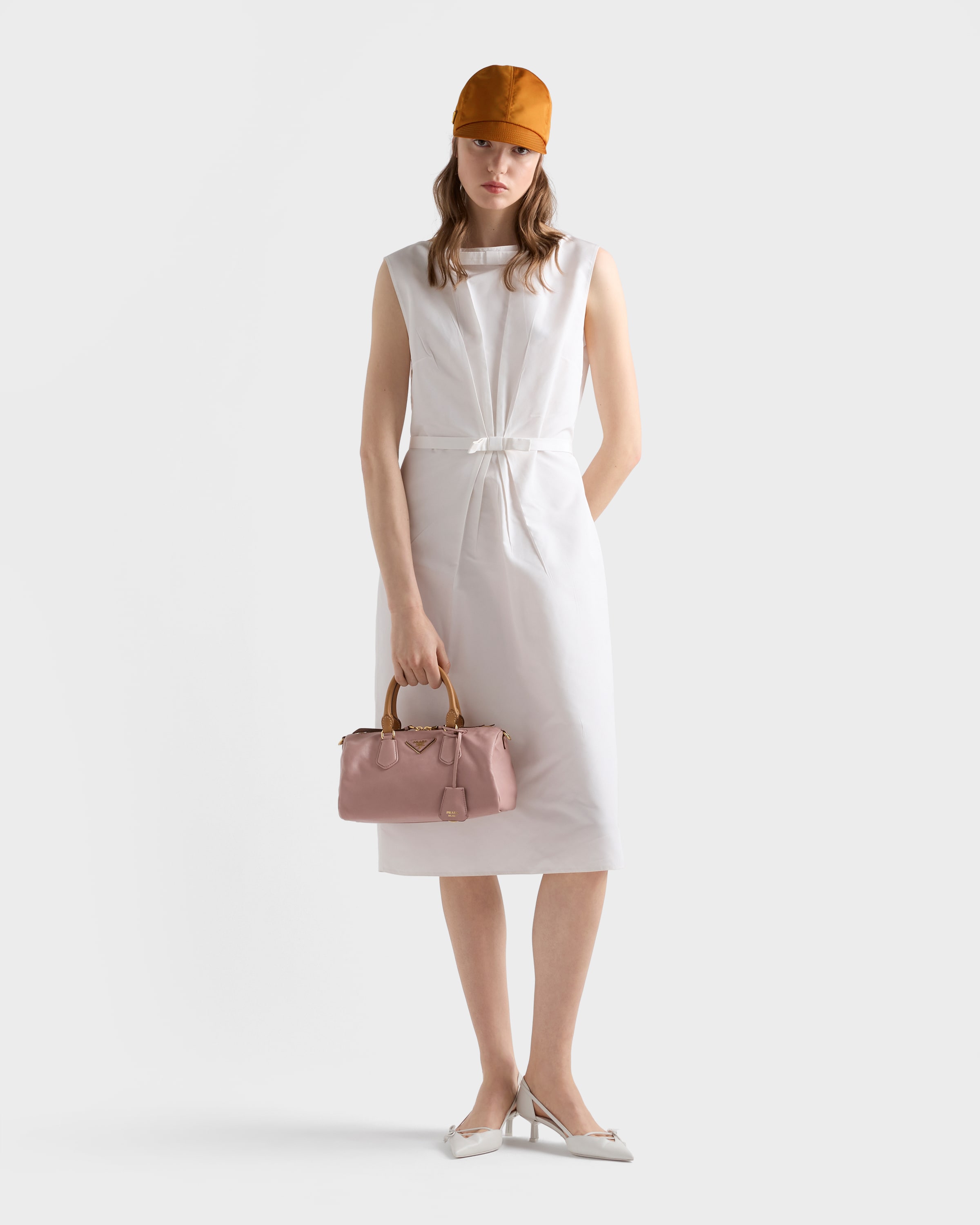 Rosy Blush Small leather top-handle bag | PRADA - United States