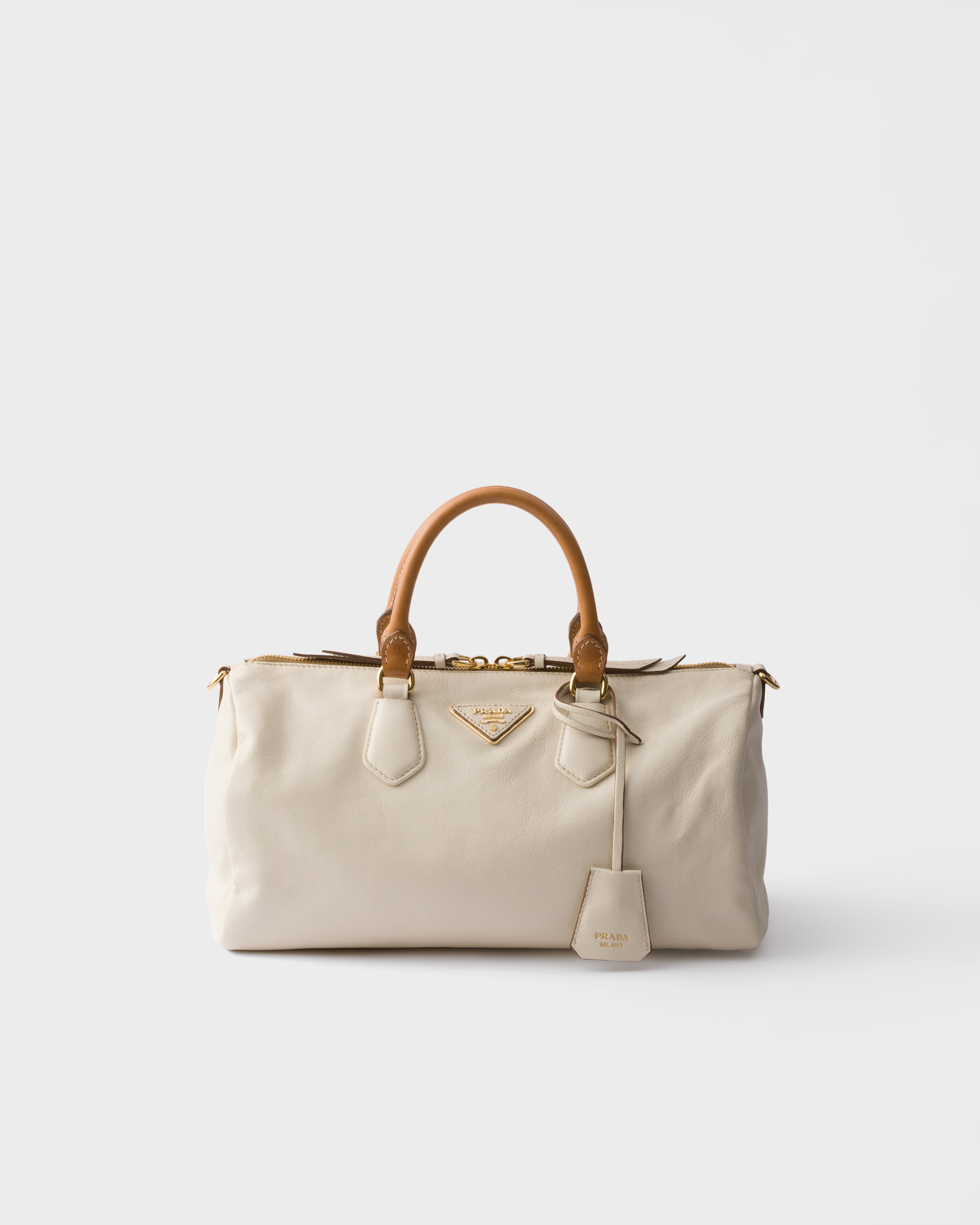 新品 ホワイト ハンドバッグ ホワイト ラージ レザー トップハンドルバッグ | PRADA - 日本