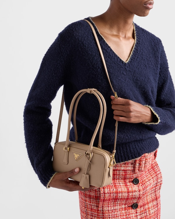Saffiano leather top-handle mini-bag - Cameo Saffiano leather top-handle mini-bag - Cameo