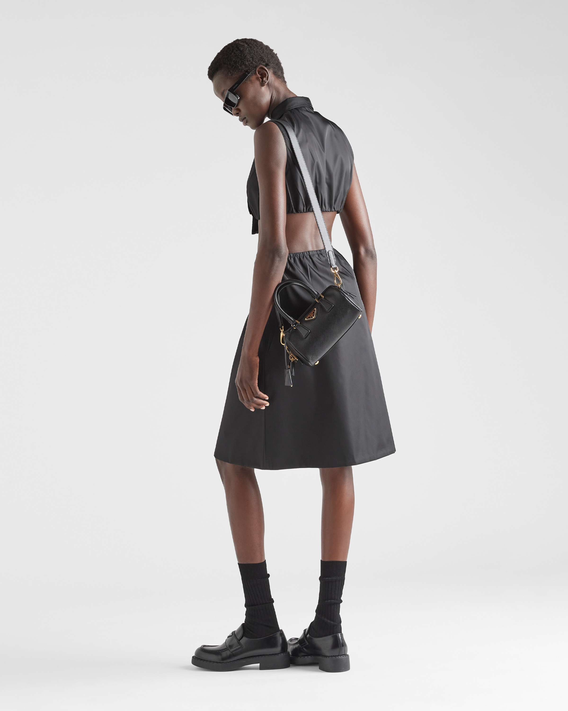Black Saffiano Leather Top handle Bag PRADA