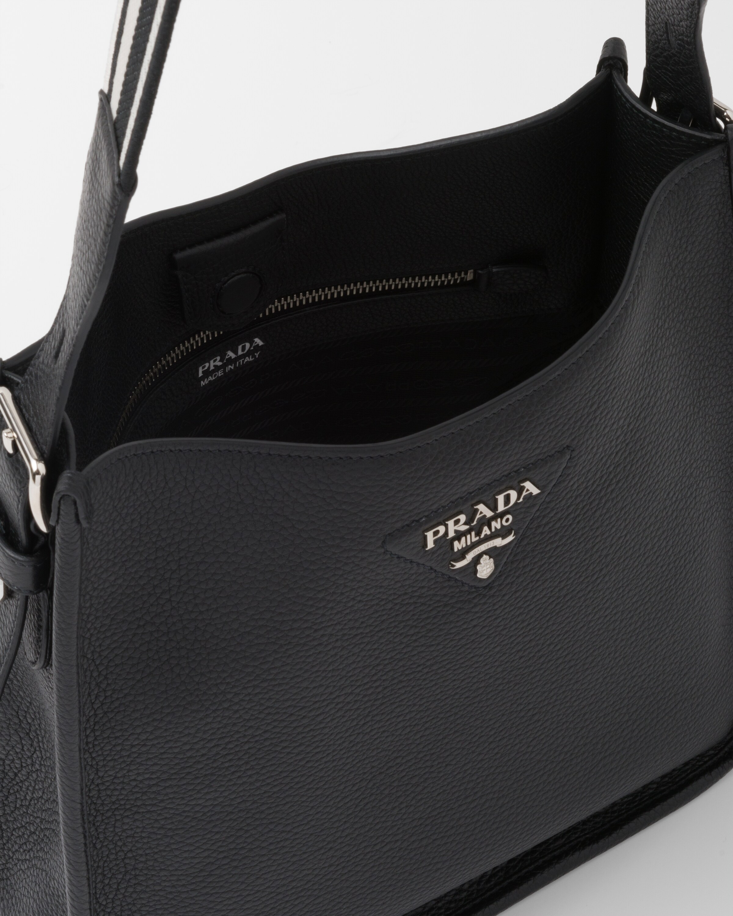 Black Leather hobo bag Prada