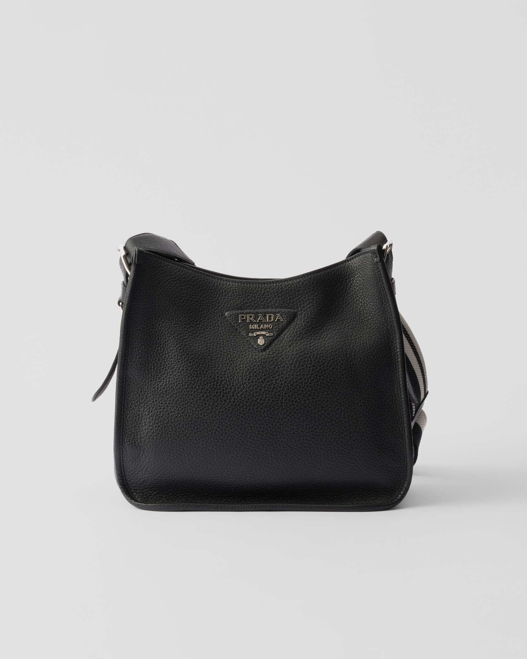 Black Leather Hobo Bag PRADA