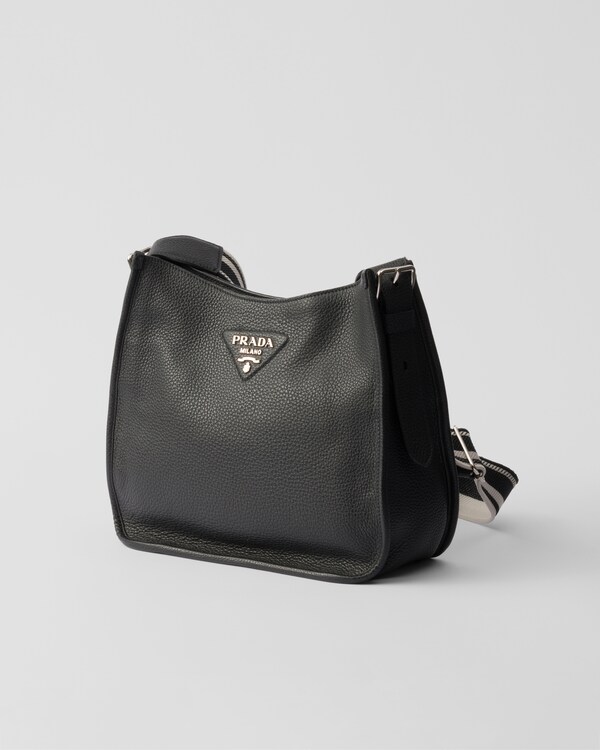 Black Leather Hobo Bag PRADA
