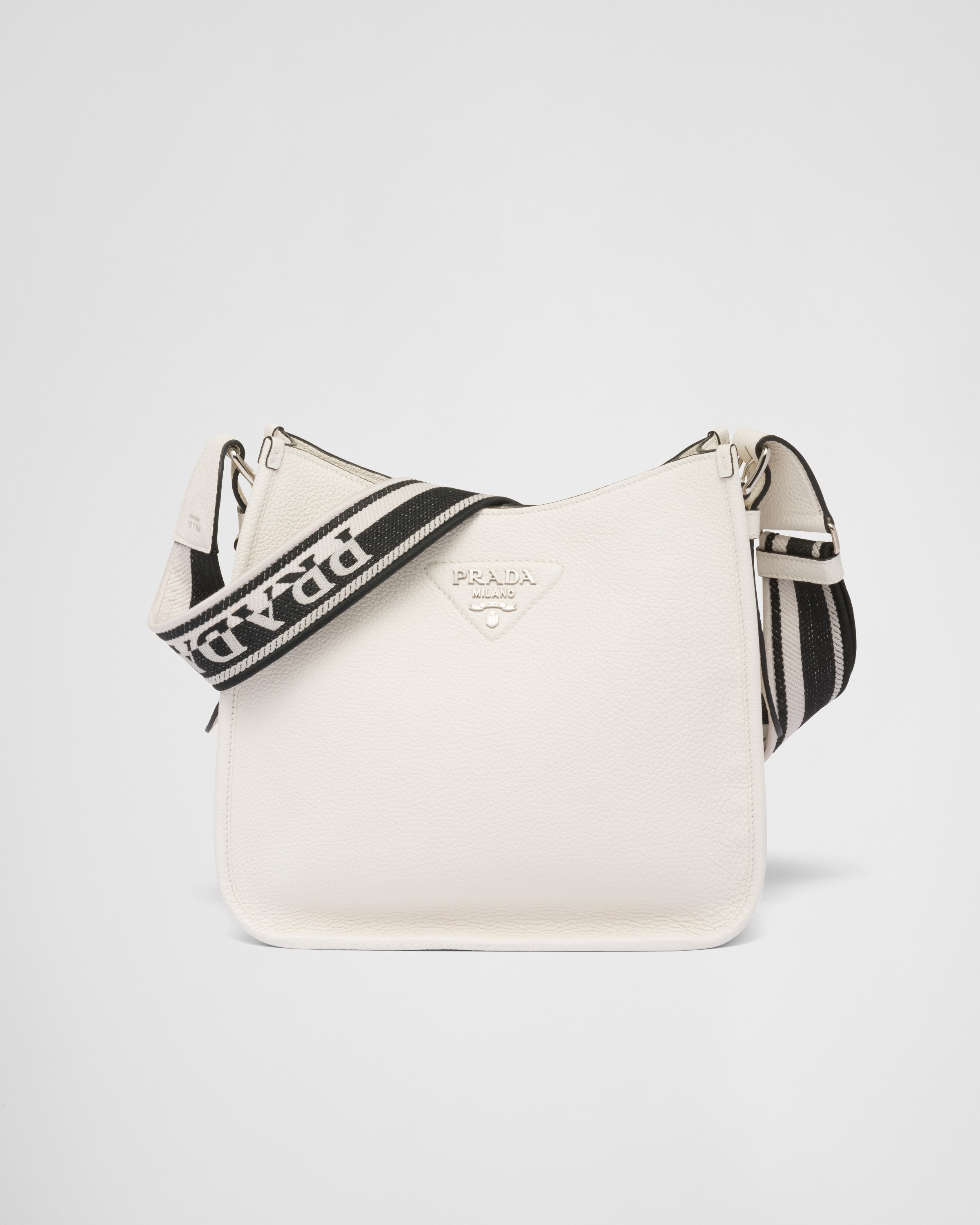 White Leather Hobo Bag | PRADA