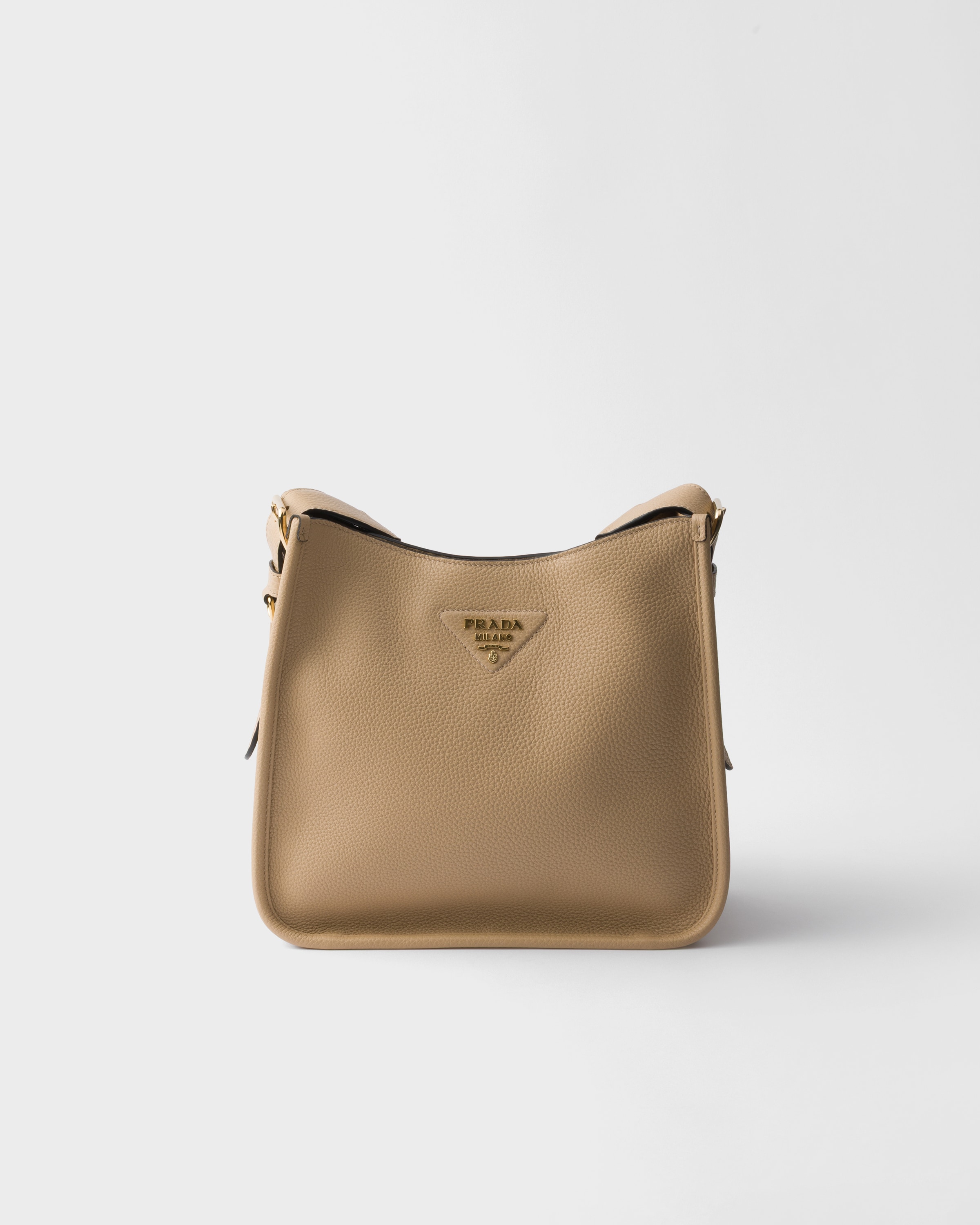 Prada Medium Leather Bag, Woman, Beige Sable