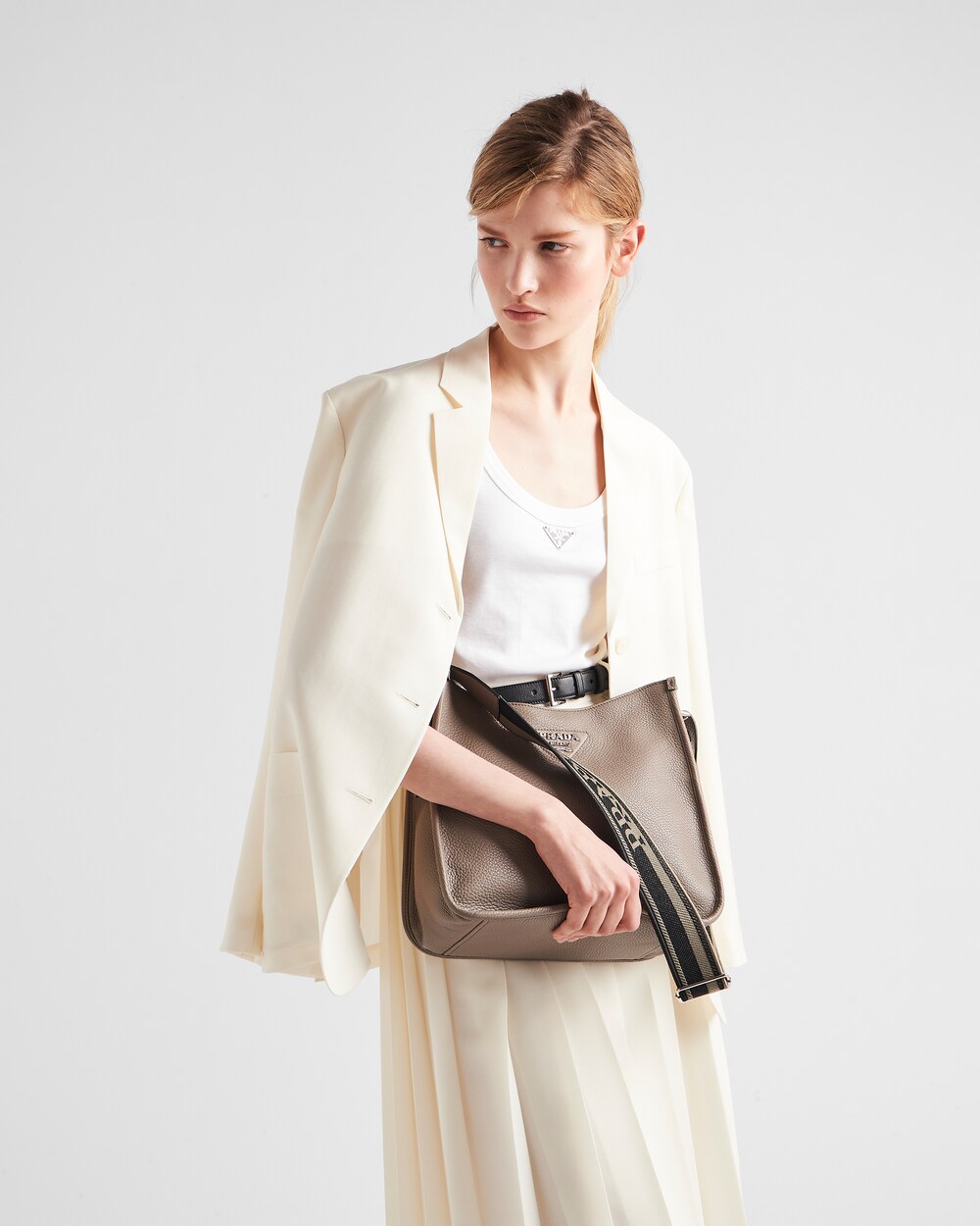 Prada leather hobo bag clearance