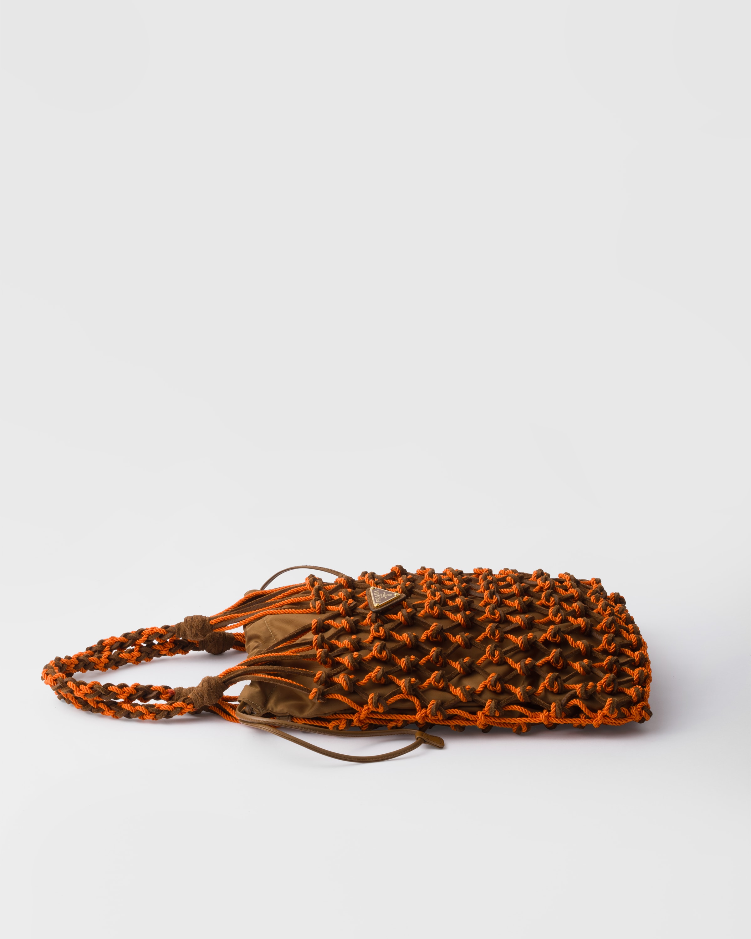 Prada Noué Kleine Tasche Aus Makramee Und Wildleder