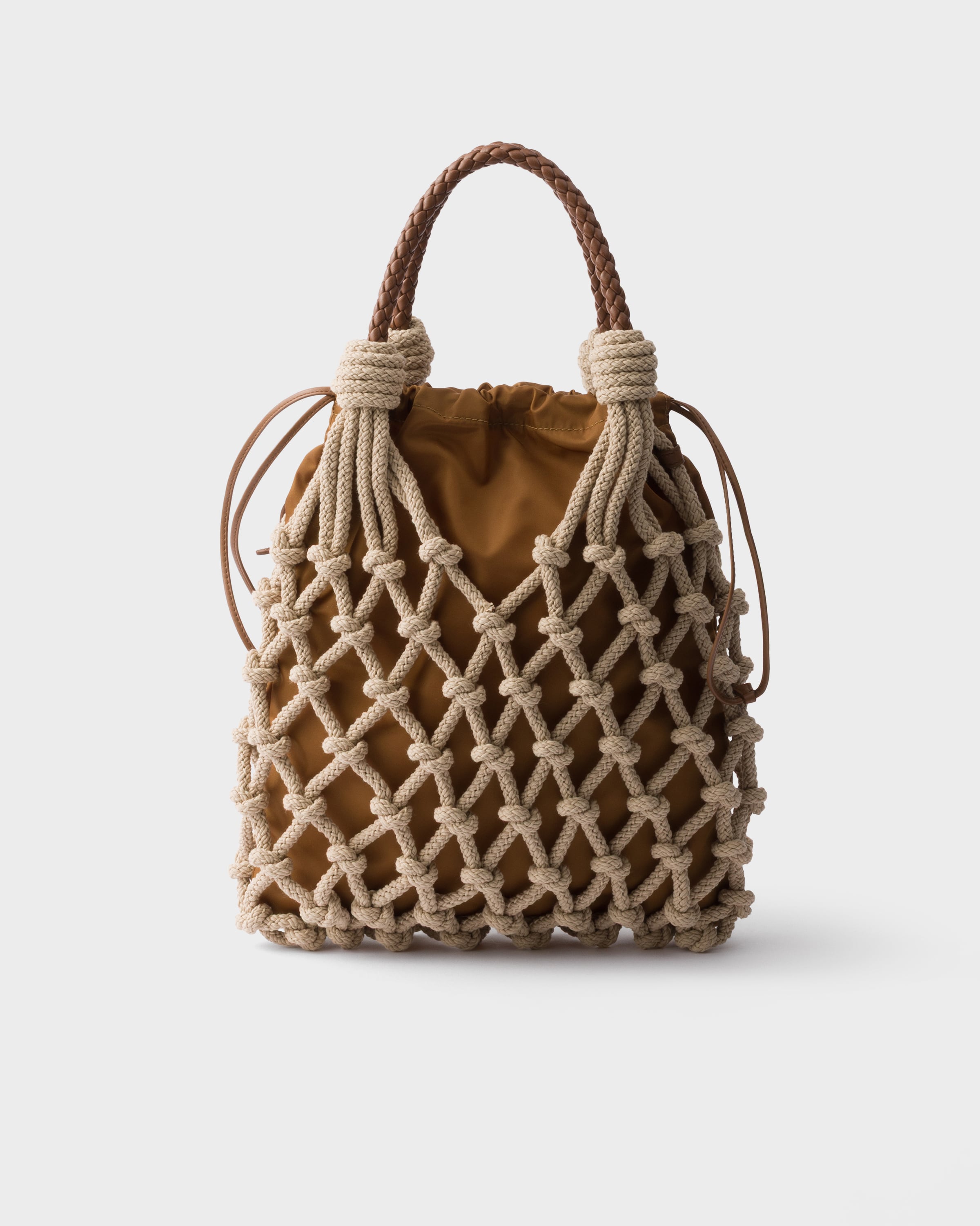 Cord/Brandy Prada Noué medium cotton macramé bag | PRADA - United