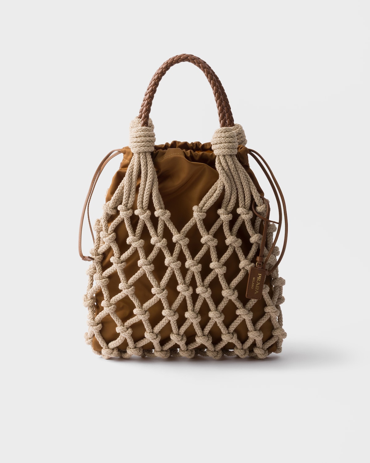 Prada Noue medium cotton macrame bag