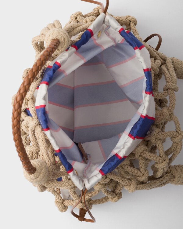 Prada Noué حقيبة مكرمية قطن متوسطة الحجم Prada Noué حقيبة مكرمية قطن متوسطة الحجم