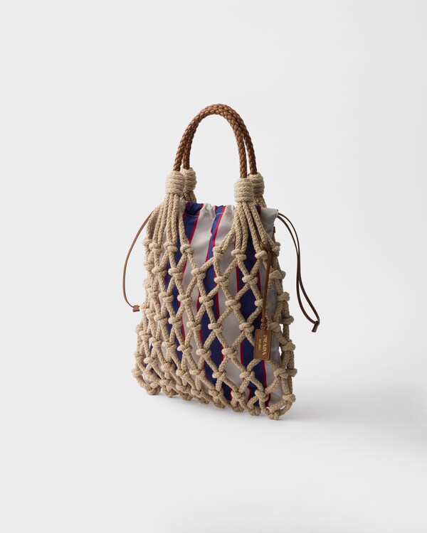 Prada Noué حقيبة مكرمية قطن متوسطة الحجم Prada Noué حقيبة مكرمية قطن متوسطة الحجم