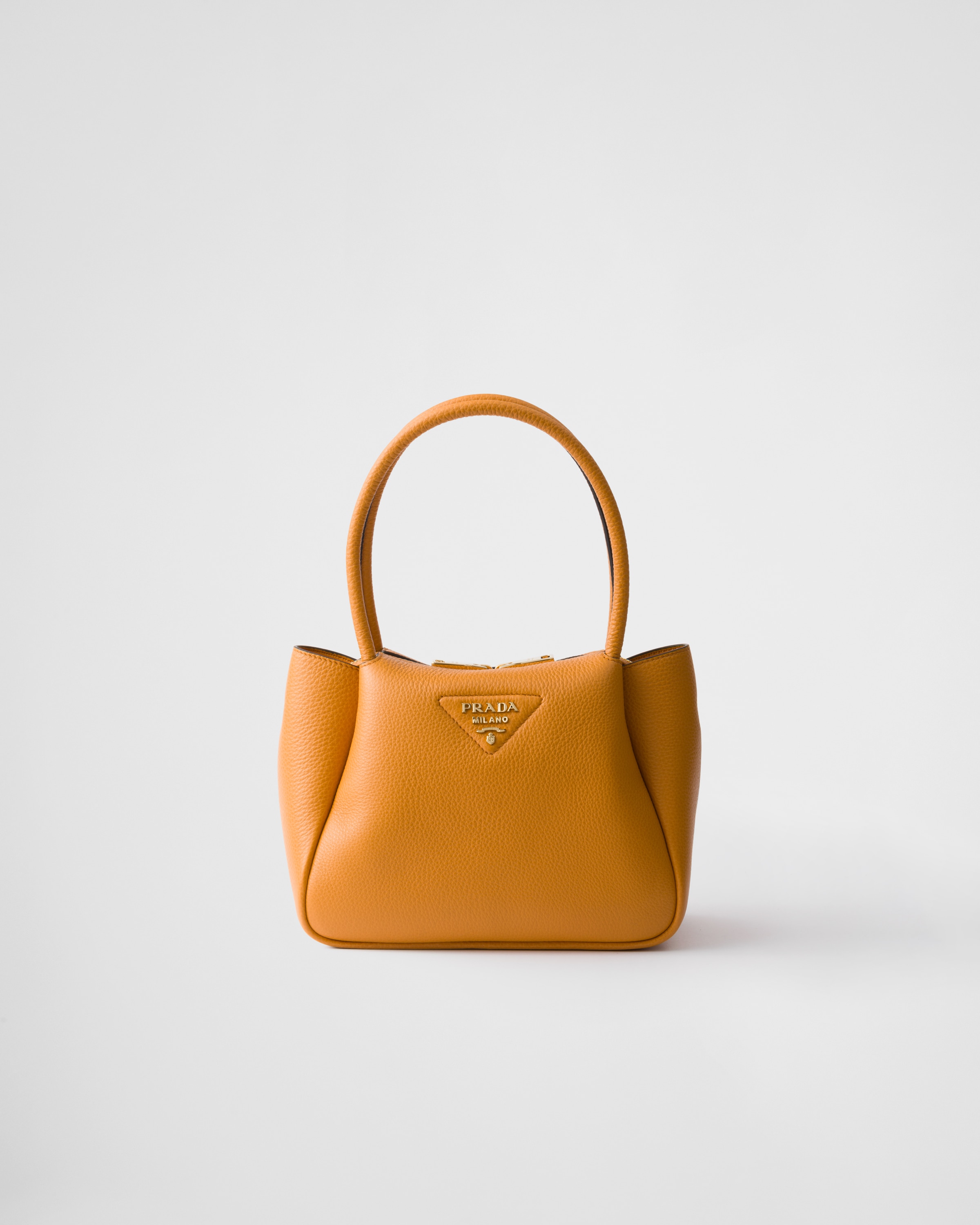 Prada Small Leather Bag In Amber