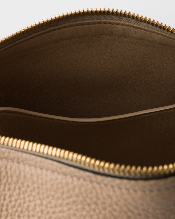 スモール レザー ハンドバッグ - ベージュピンク スモール レザー ハンドバッグ - ベージュピンク