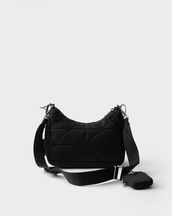 Quilted Re-Nylon shoulder bag - Black Quilted Re-Nylon shoulder bag - Black