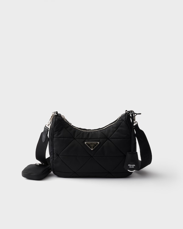 Quilted Re-Nylon shoulder bag - Black Quilted Re-Nylon shoulder bag - Black
