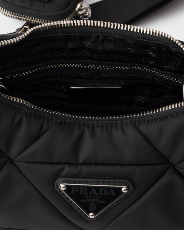 Quilted Re-Nylon shoulder bag - Black Quilted Re-Nylon shoulder bag - Black