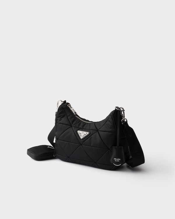 Quilted Re-Nylon shoulder bag - Black Quilted Re-Nylon shoulder bag - Black