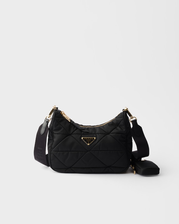 Padded Re-Nylon shoulder bag - Black Padded Re-Nylon shoulder bag - Black
