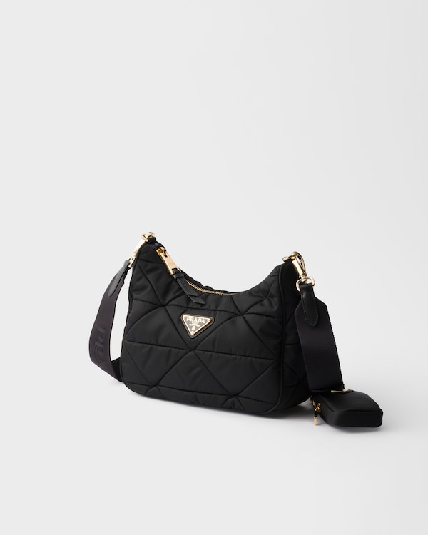 Padded Re-Nylon shoulder bag - Black Padded Re-Nylon shoulder bag - Black