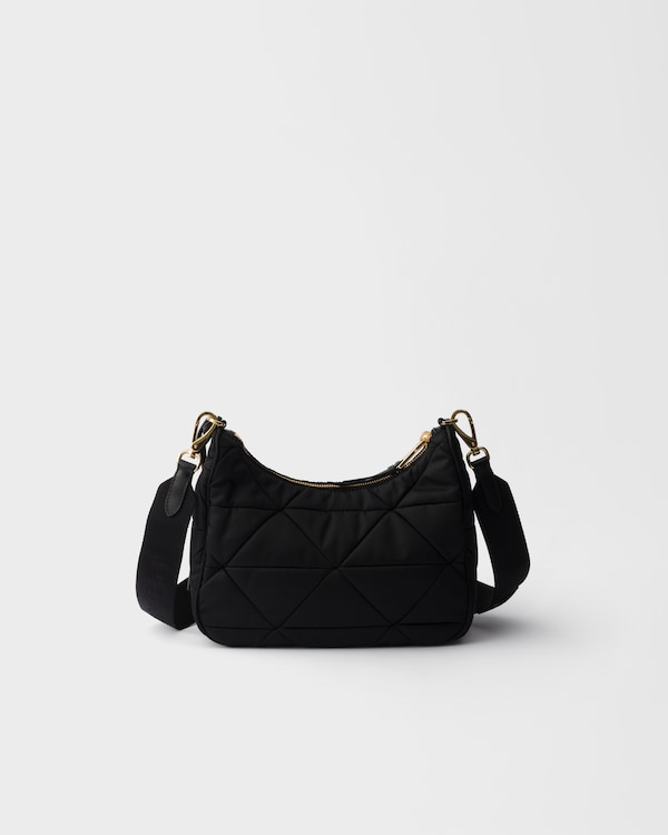 Quilted Re-Nylon shoulder bag - Black Quilted Re-Nylon shoulder bag - Black