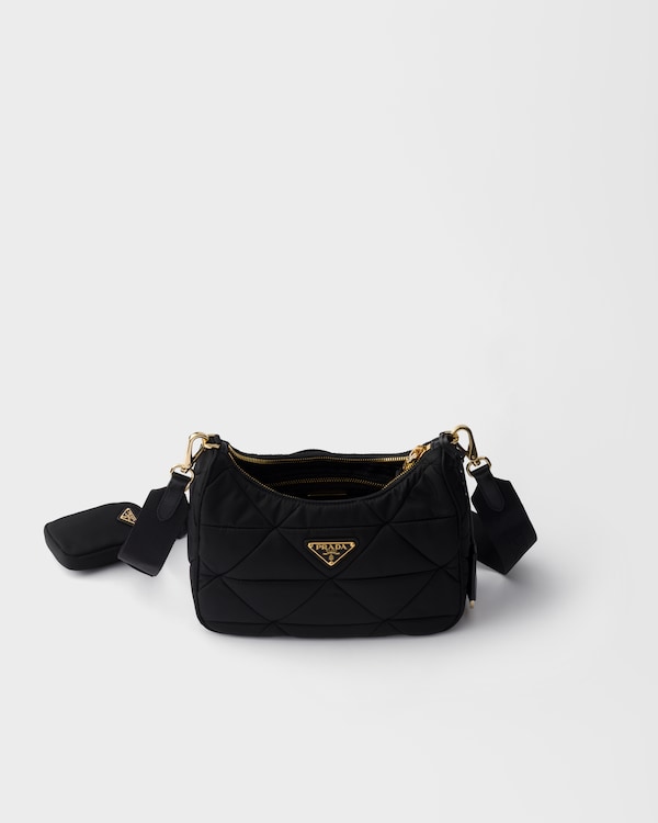 Quilted Re-Nylon shoulder bag - Black Quilted Re-Nylon shoulder bag - Black
