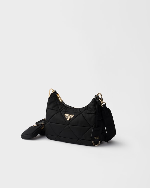 Quilted Re-Nylon shoulder bag - Black Quilted Re-Nylon shoulder bag - Black