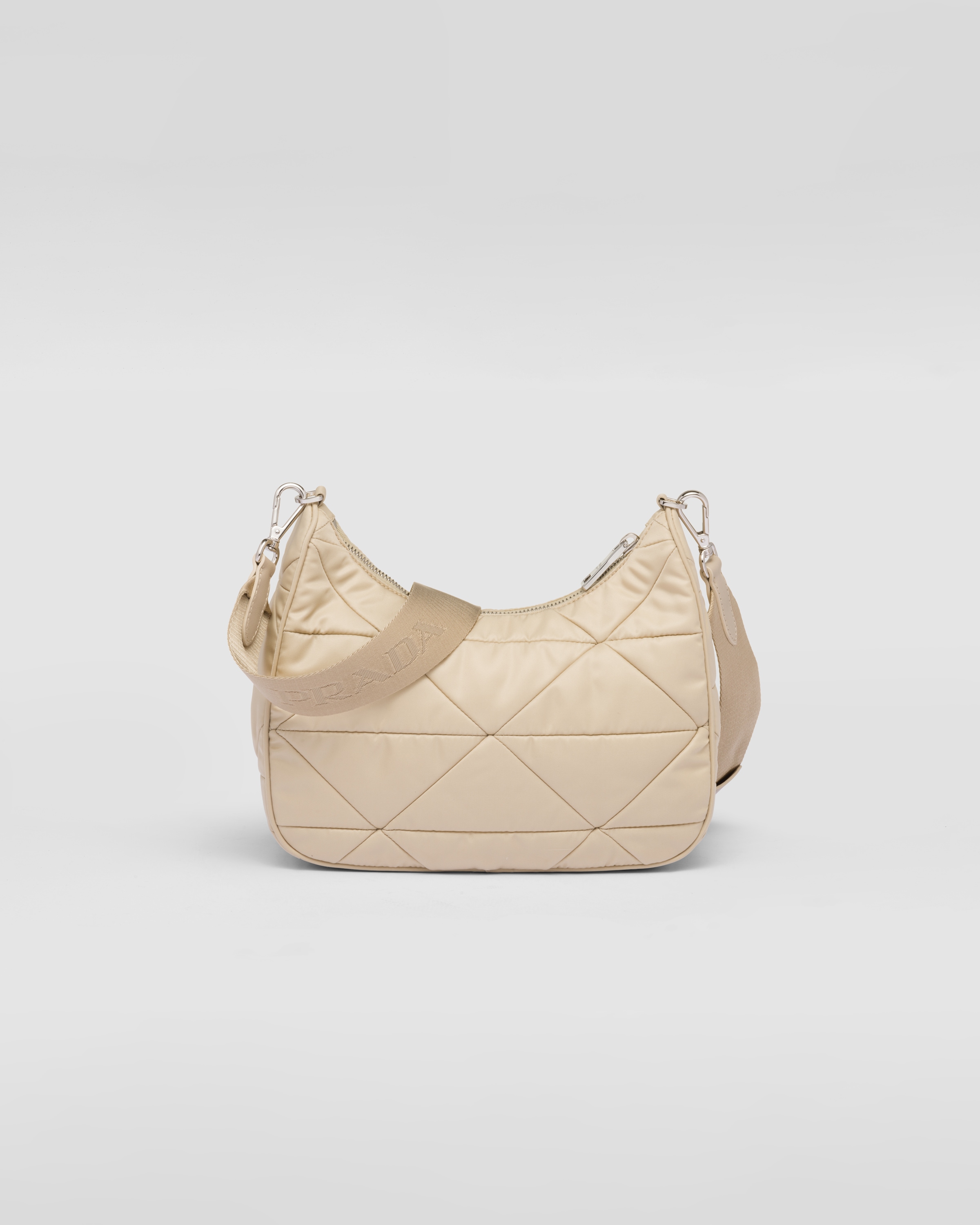 Desert Beige Padded Re-nylon Shoulder Bag | PRADA