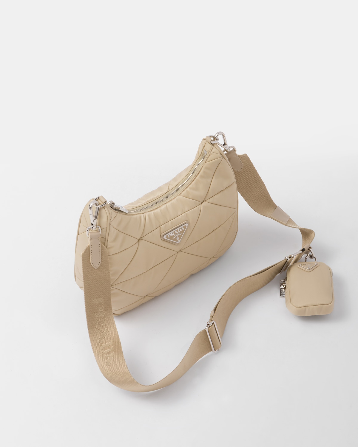 Prada Beige Viscose Shoulder Bag