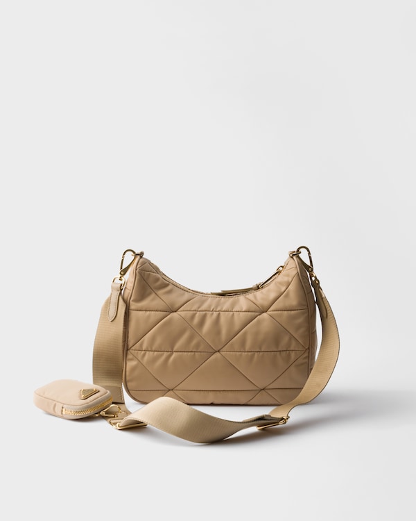 Padded Re-Nylon shoulder bag - Camel Padded Re-Nylon shoulder bag - Camel