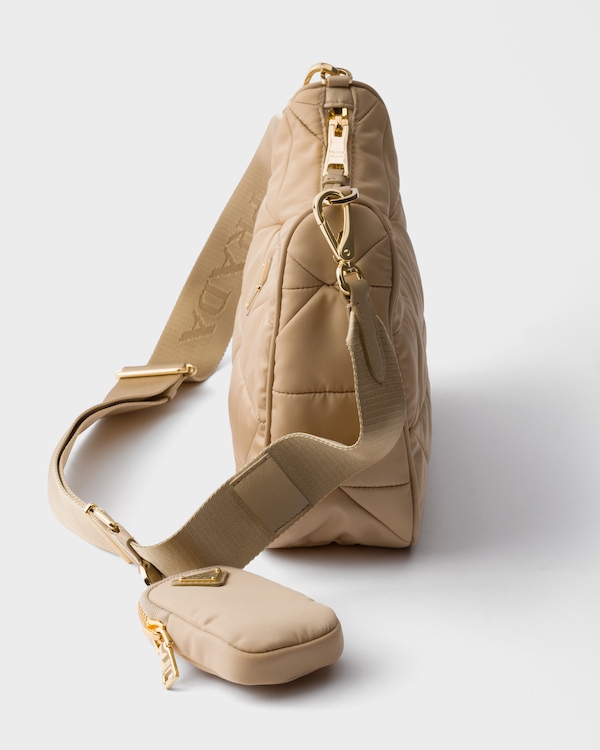 Padded Re-Nylon shoulder bag - Camel Padded Re-Nylon shoulder bag - Camel