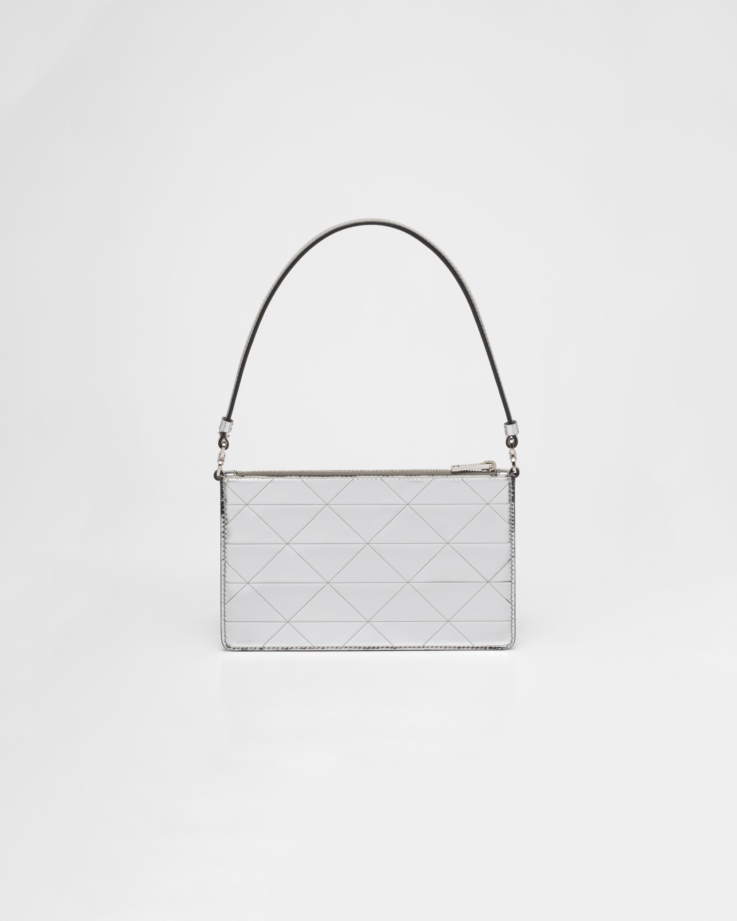 Silver Metallic leather minibag Prada