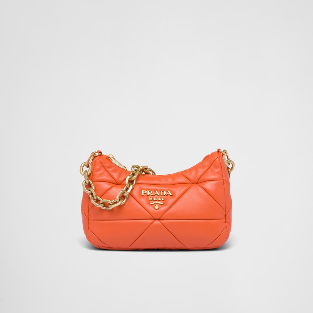 Orange Prada System nappa leather patchwork bag | Prada