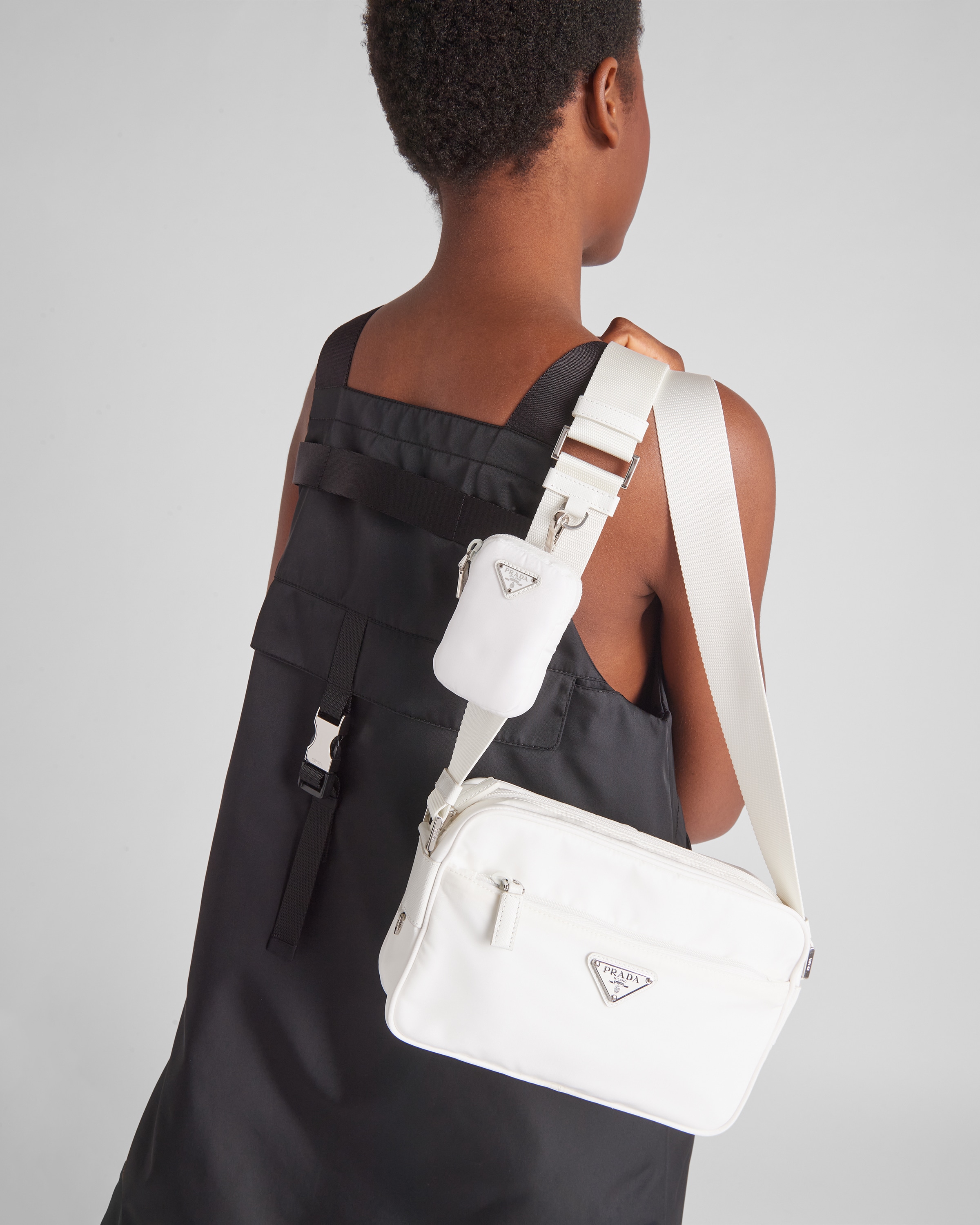 Prada white top nylon bag