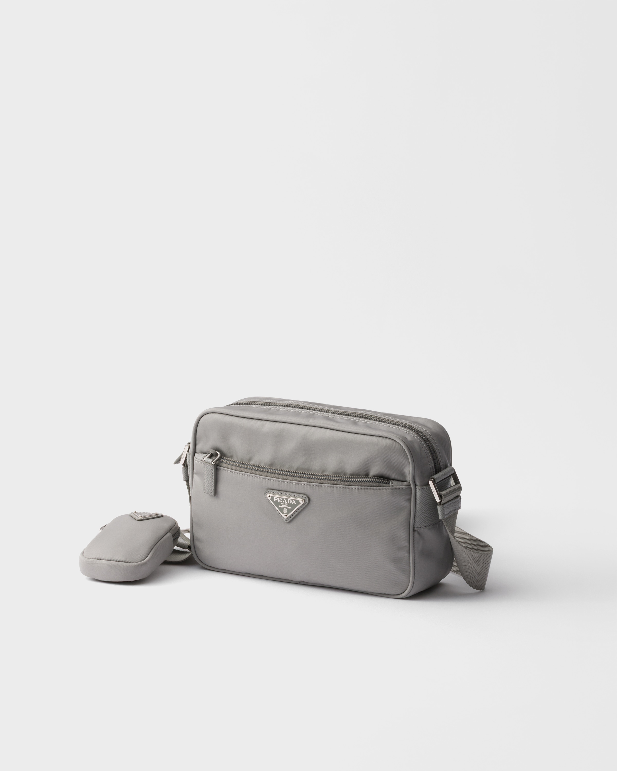 Cloudy Gray Re-Nylon shoulder bag | PRADA - United States