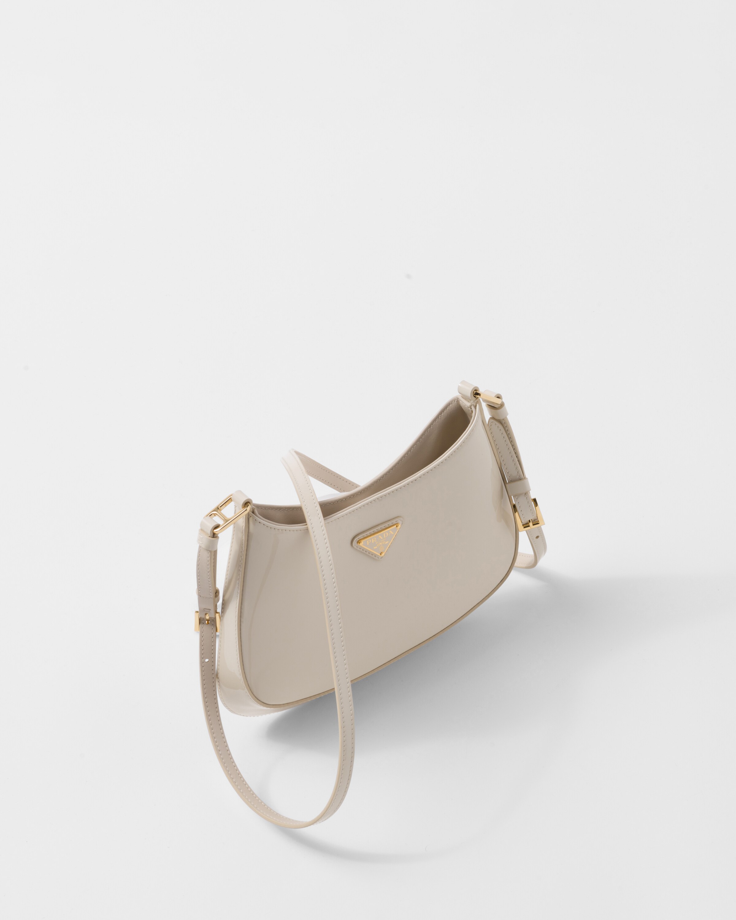Ivory Prada Cleo patent leather bag | PRADA