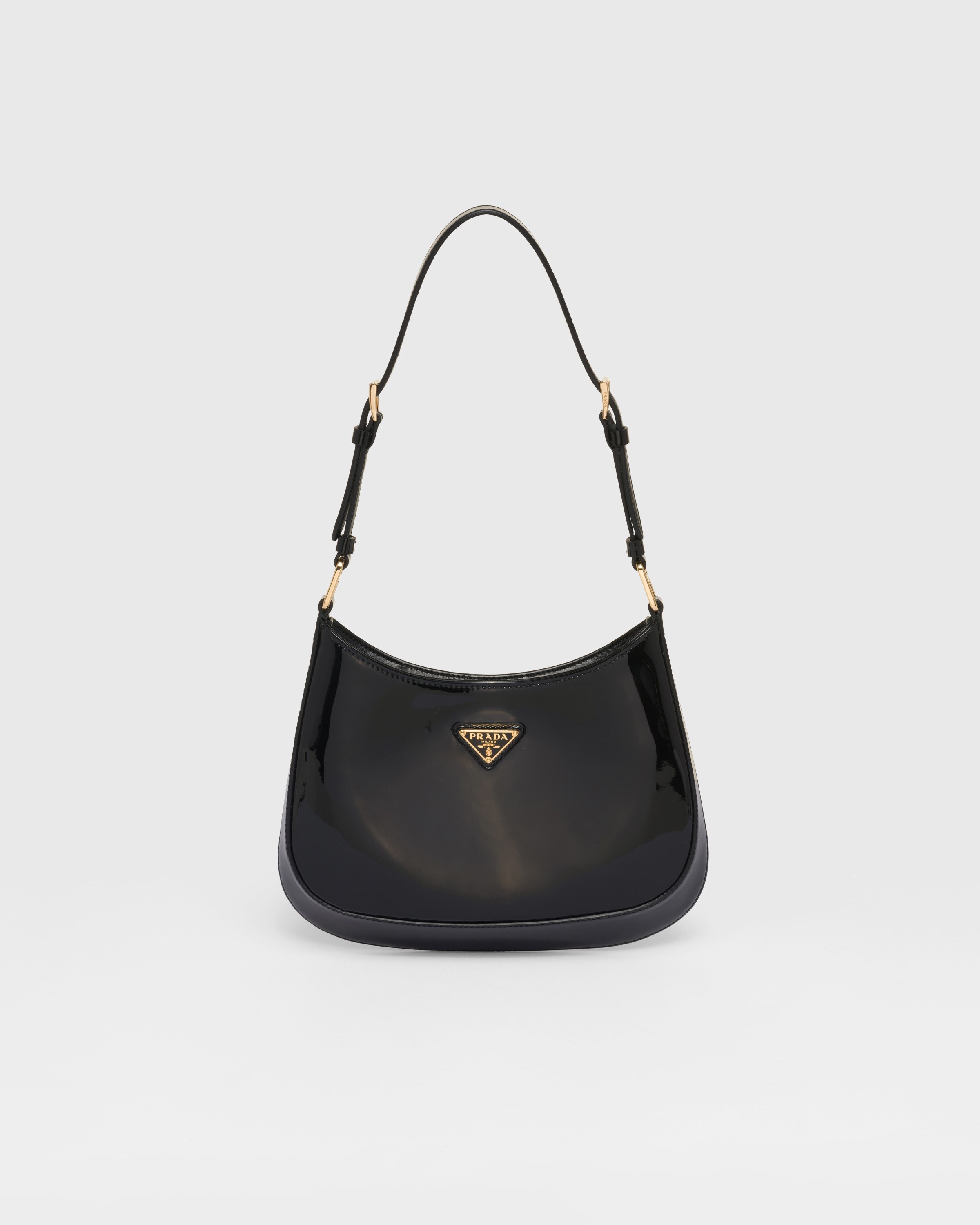 Prada Cleo Patent Leather Bag In Black