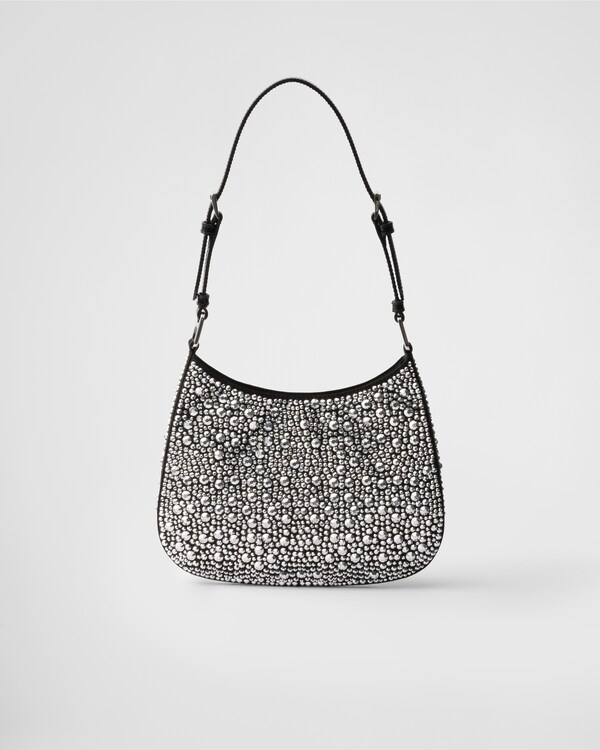 Prada Cleo 仿水晶装饰缎面单肩包 - 金属 Prada Cleo 仿水晶装饰缎面单肩包 - 金属