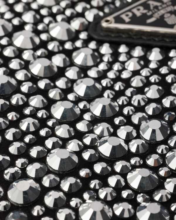 Prada Cleo 仿水晶装饰缎面单肩包 - 金属 Prada Cleo 仿水晶装饰缎面单肩包 - 金属